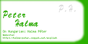 peter halma business card