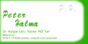 peter halma business card